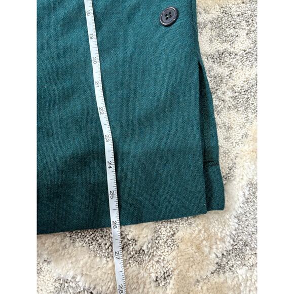 Ermane wool teal green mid length skirt women's size 9/10 made in USA - Picture 8 of 8